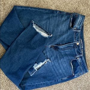 AE distressed mom jeans